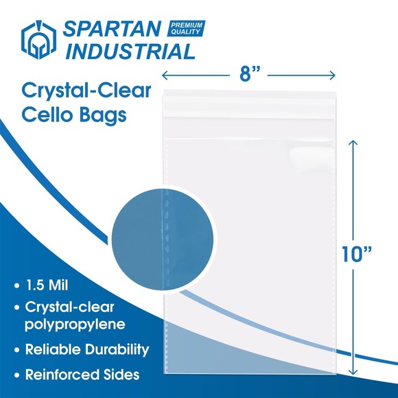 200 Clear Resealable Cello Bag 8"x10" Poly Self Seal Food Safe Shipping Supplies - Picture 2 of 6